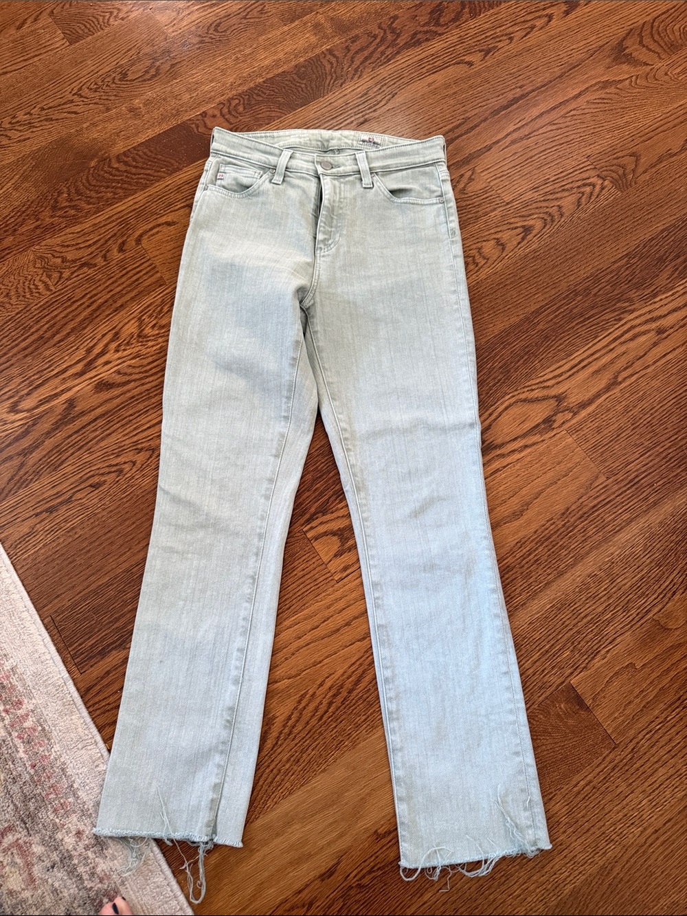AG Light Green Women's Straight-Leg Jeans